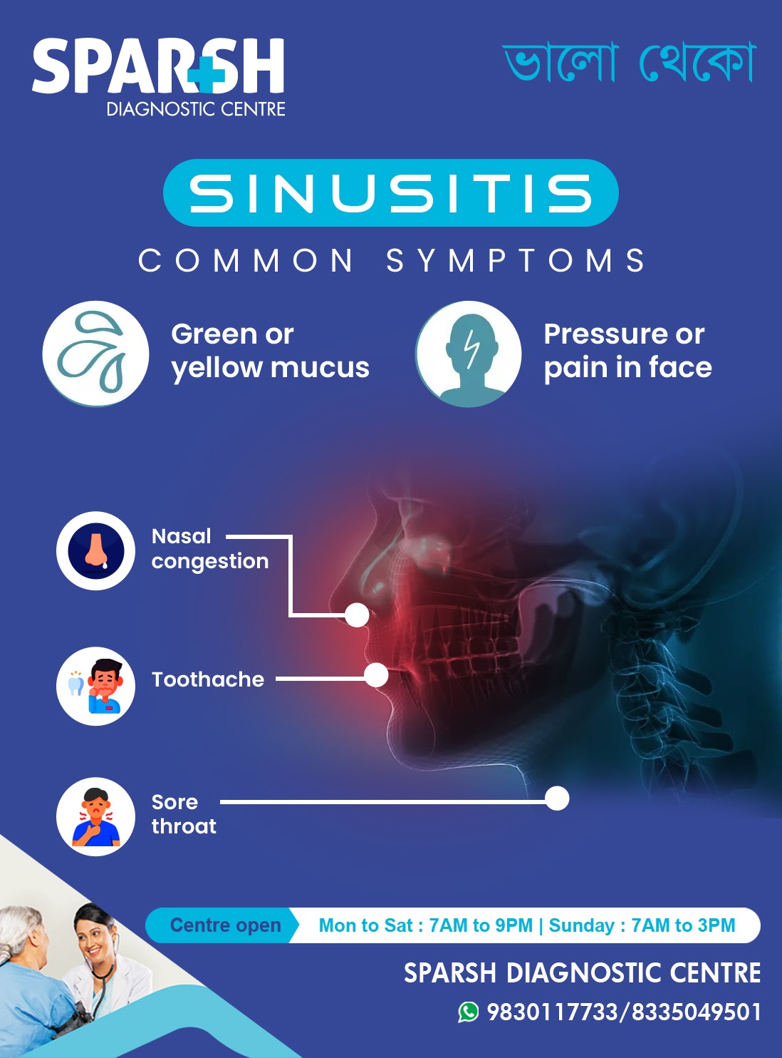 Sinusitis. Best ENT in Kolkata. Best Diagnostic Centre in Kolkata.